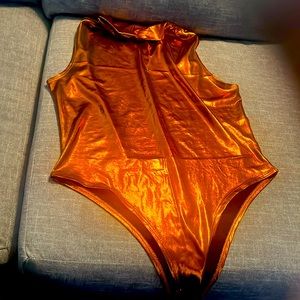 Orange copper bodysuit